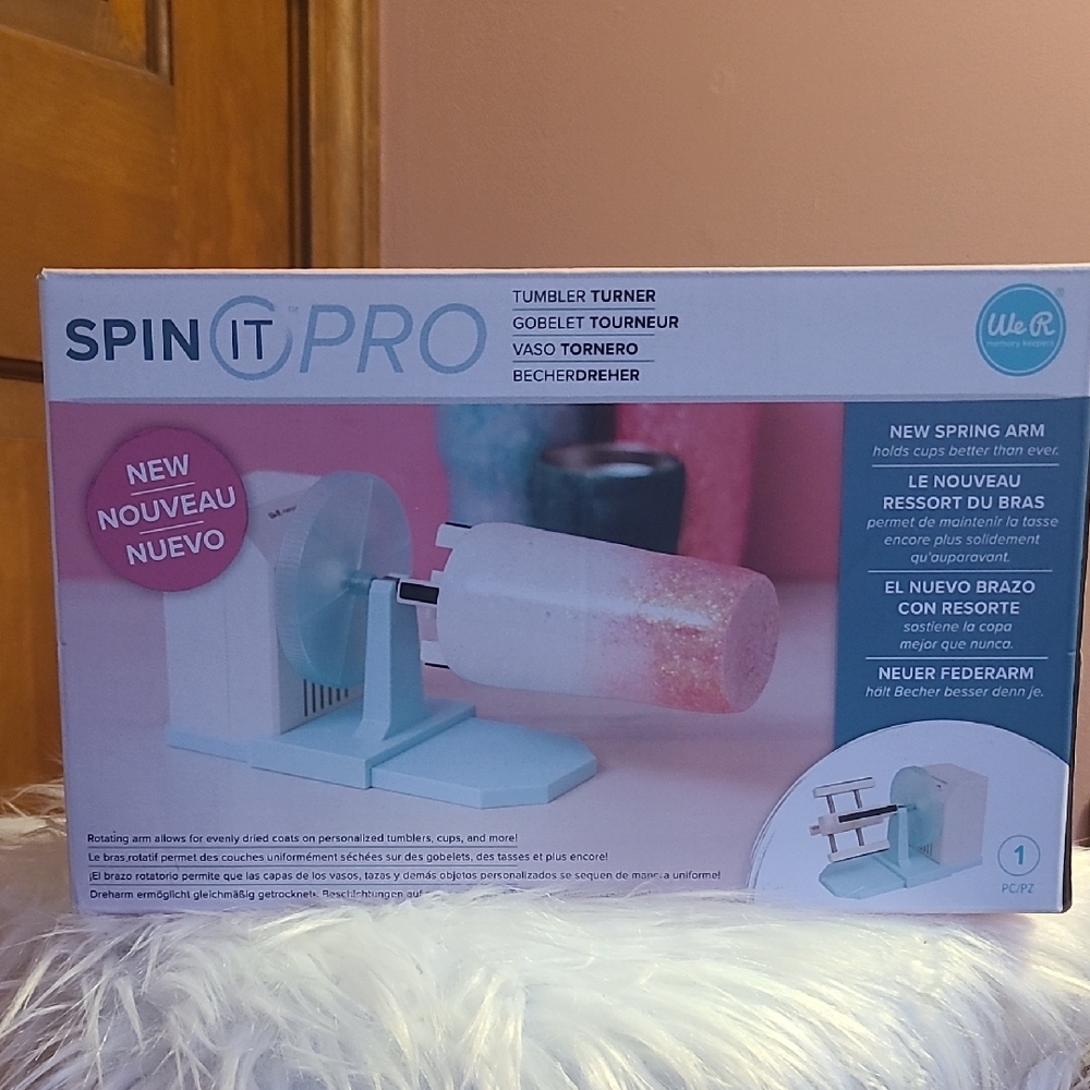 Spin It Pro Tumbler Turner - Blue and White